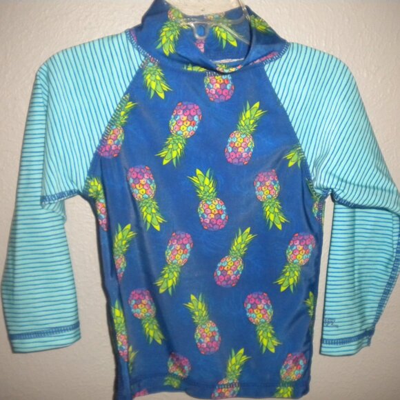 UV Skinz Girls Toddler Size 2T Blue Pineapple 3 Piece Swimwear Set Swimsuit NWT - Picture 4 of 5